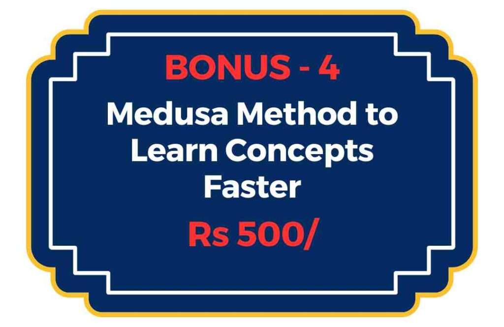 Ultra Memory Live Class Bonus number 4: Discover the Medusa Method for rapid concept comprehension. Unleash your potential to grasp complex ideas easily and quickly. Learn smarter, not harder!